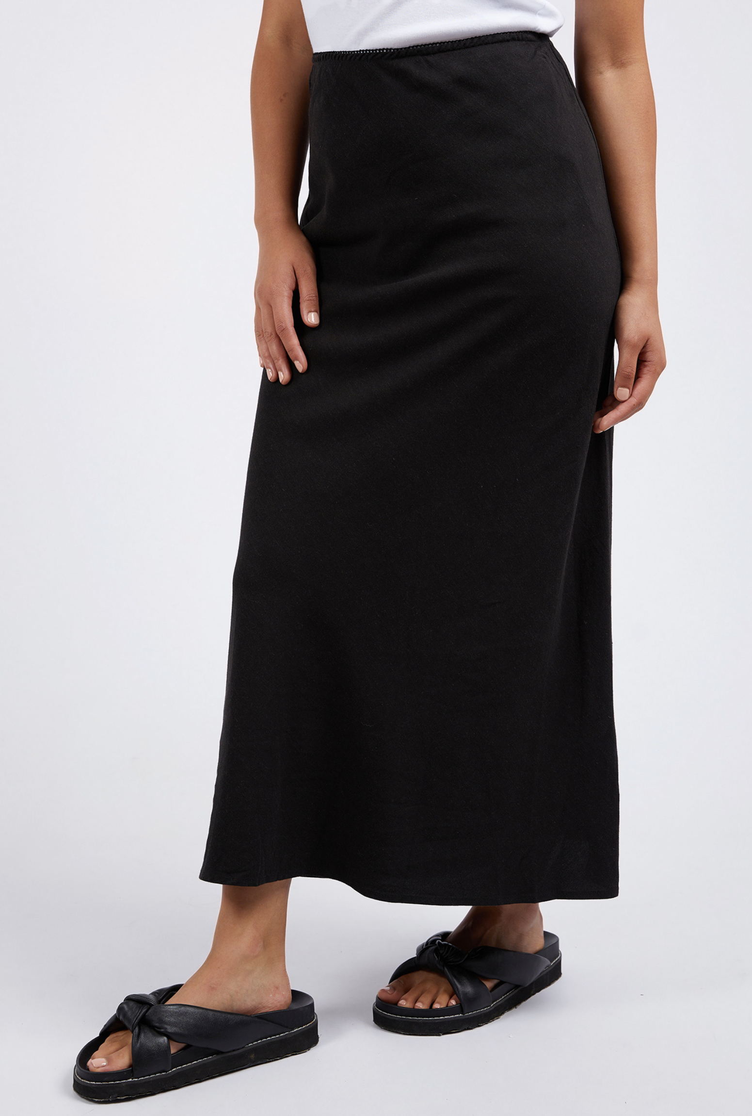 Foxwood Bronte Linen Skirt - Black