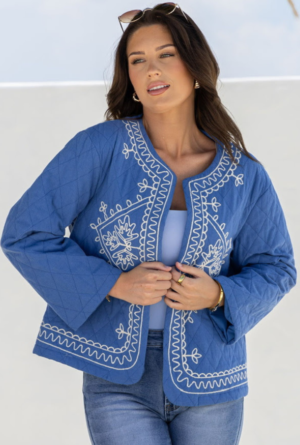 Cornelli Quilt Jacket - Blue