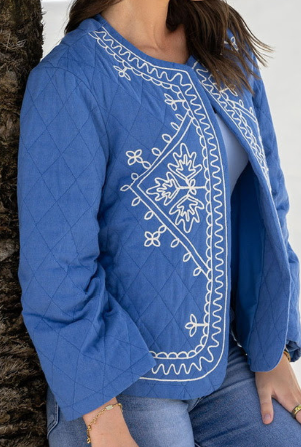 Cornelli Quilt Jacket - Blue