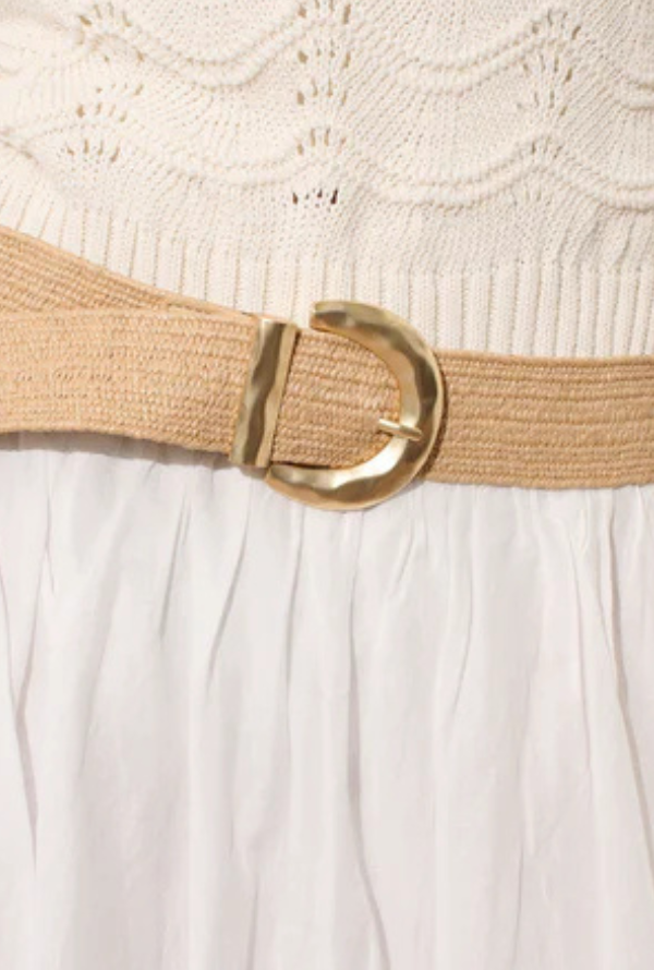 Arizona Metal Buckle Belt - Natural