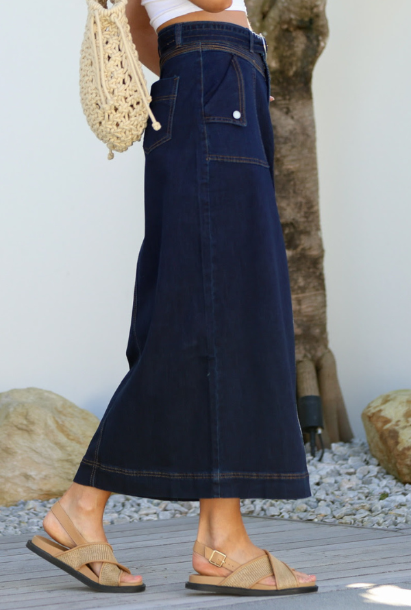 Ziggy Denim Skirt - Dark Denim