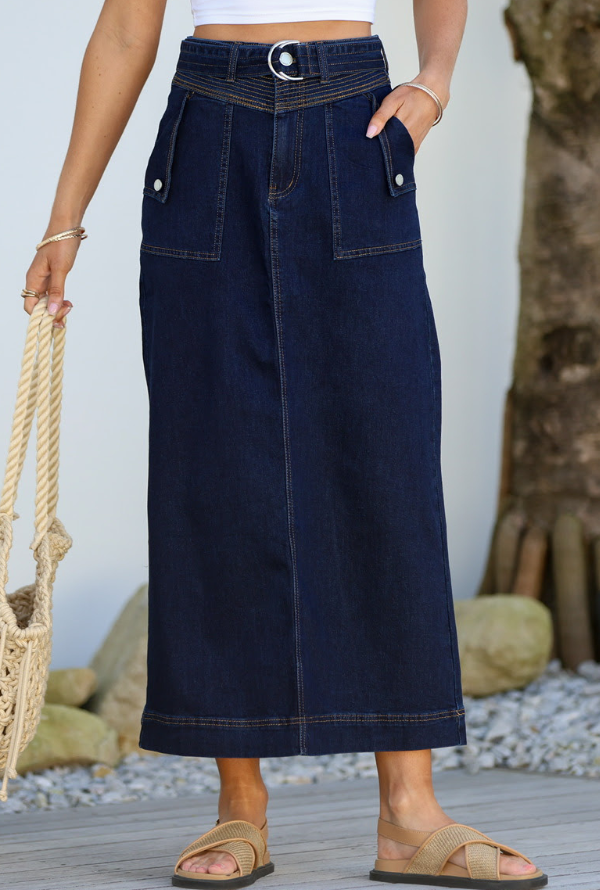 Ziggy Denim Skirt - Dark Denim