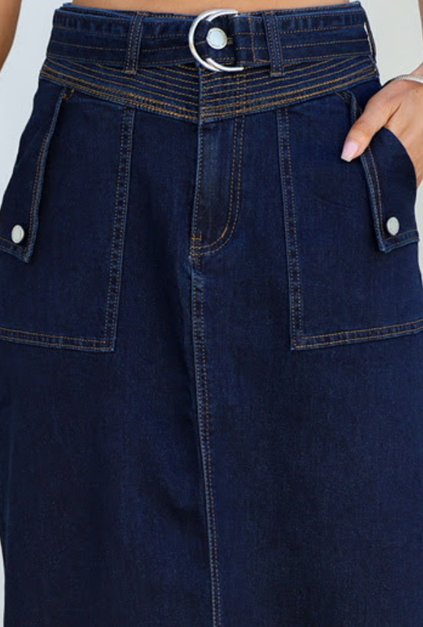 Ziggy Denim Skirt - Dark Denim