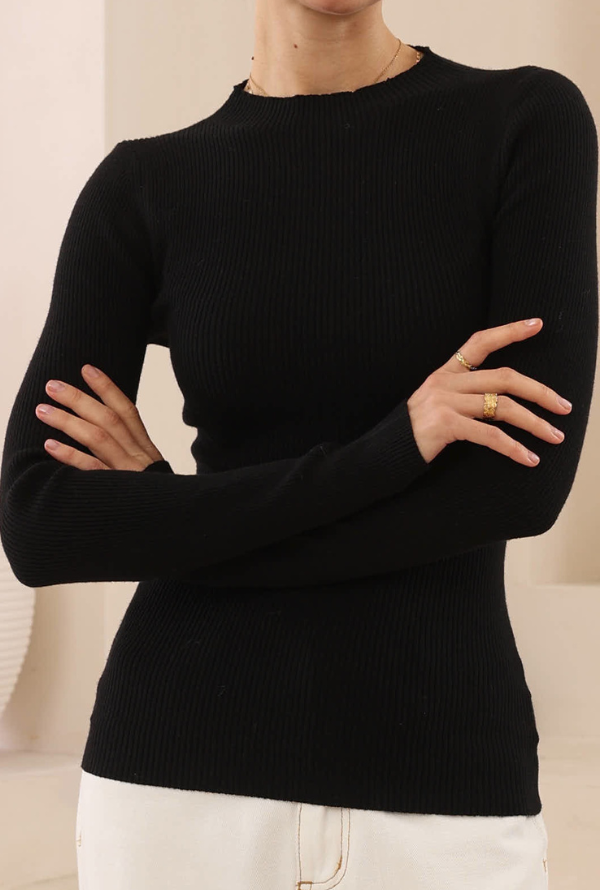 Bel Knit Skivvy - Black