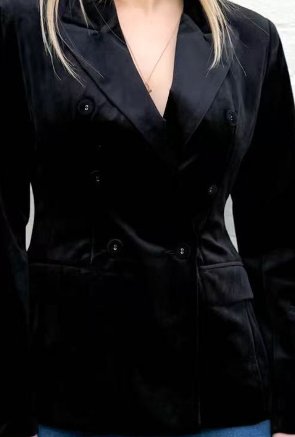 York Velvet Blazer - Black