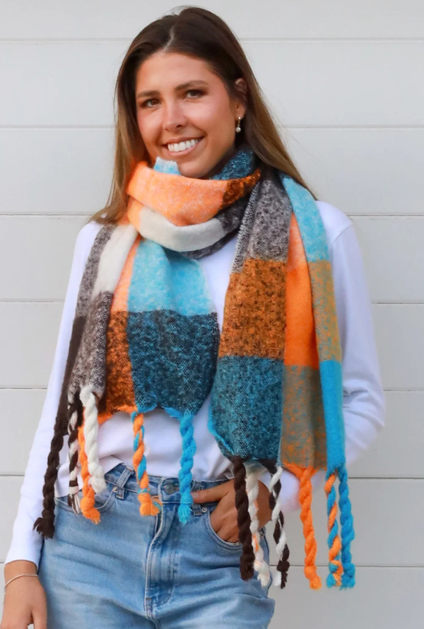 Folk Scarf- Blue