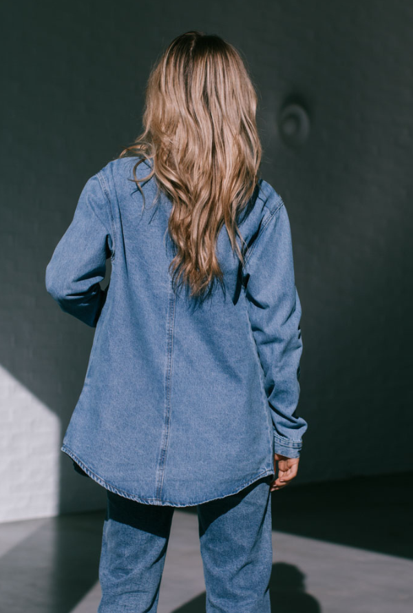 Jayda Denim Shacket - Mid Blue