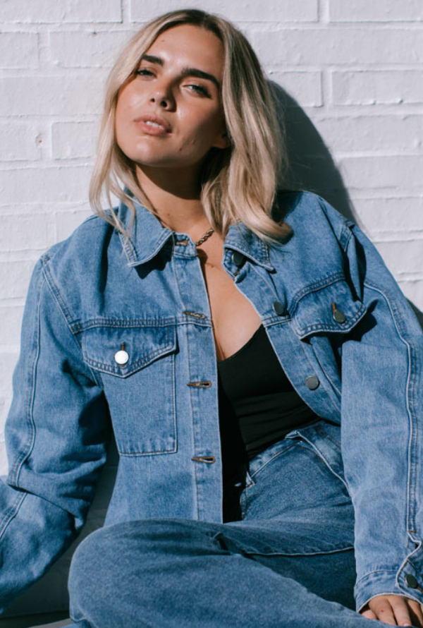 Jayda Denim Shacket - Mid Blue