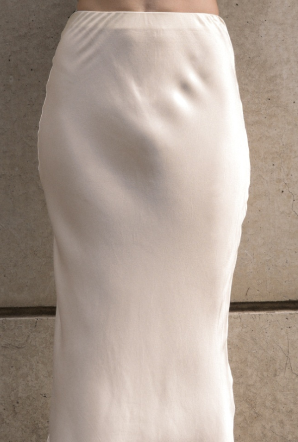 Lara Satin Skirt - Cream
