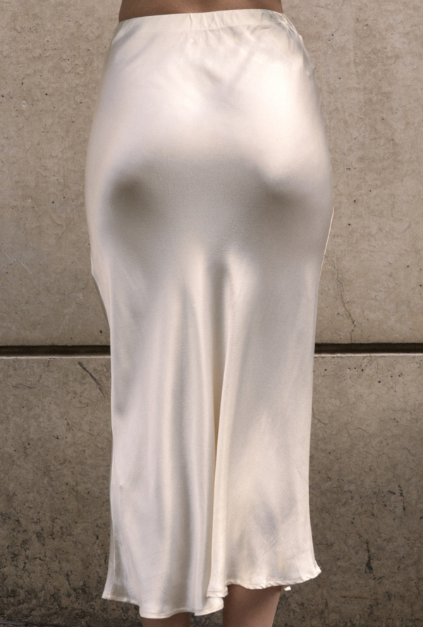 Lara Satin Skirt - Cream