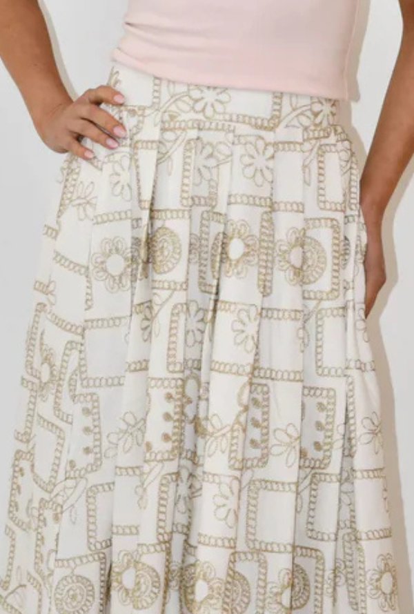 Juliette Skirt - White/Gold
