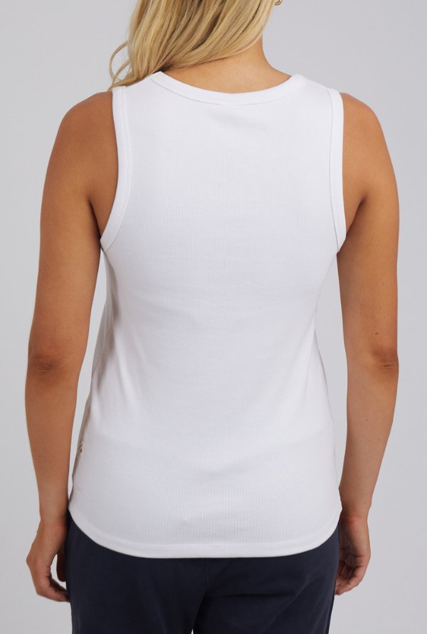 Elm Ribbed Crew Tank - White