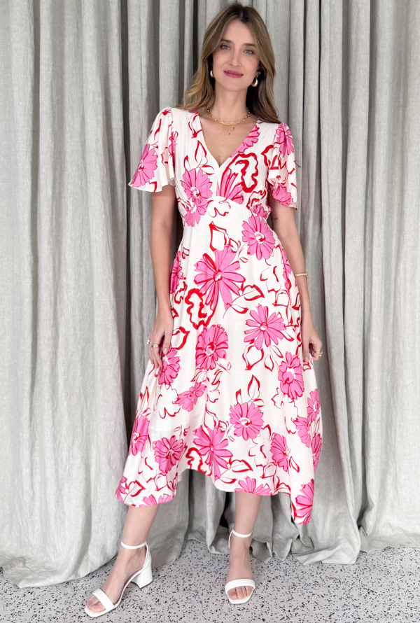 Holly Midi - Pink/Red