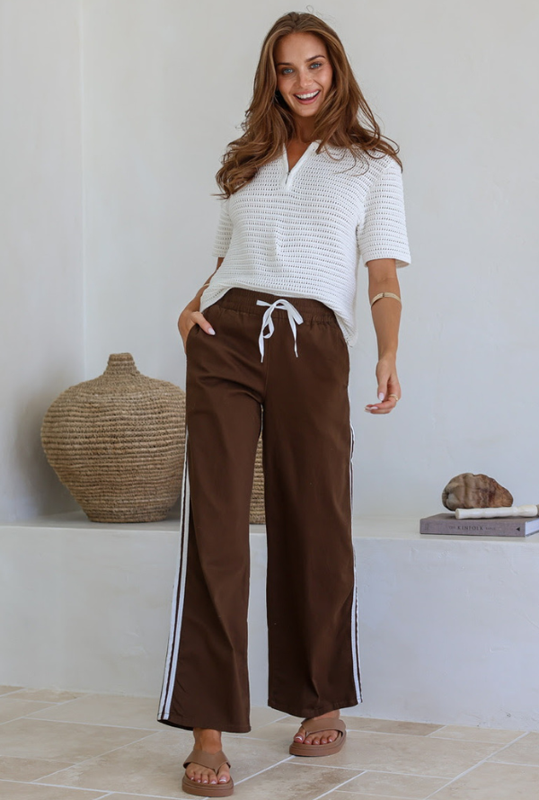 Dixie Stripe Jeans - Chocolate