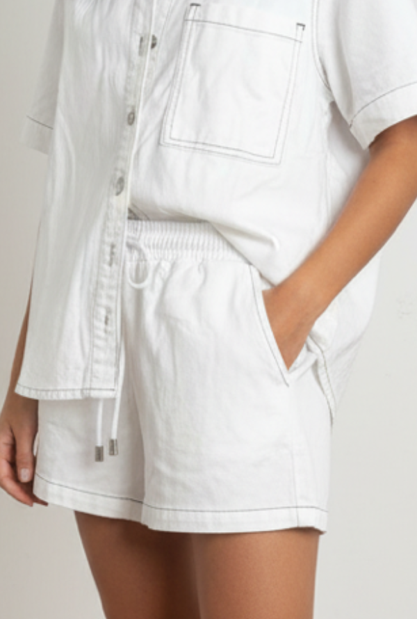 Olivia Denim Short - White