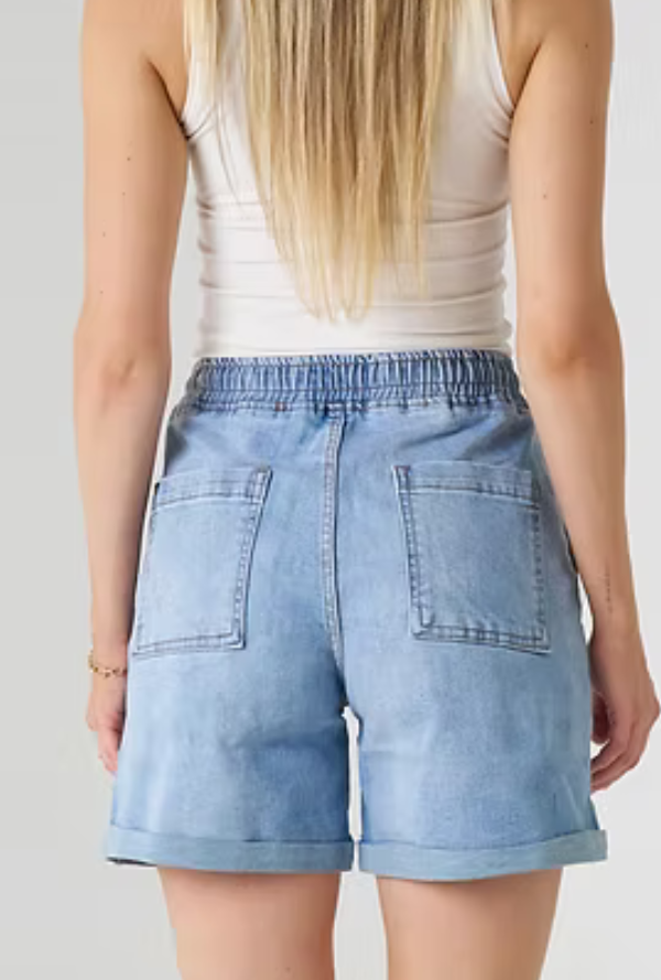 Jacqui Denim Shorts - Light Blue Denim