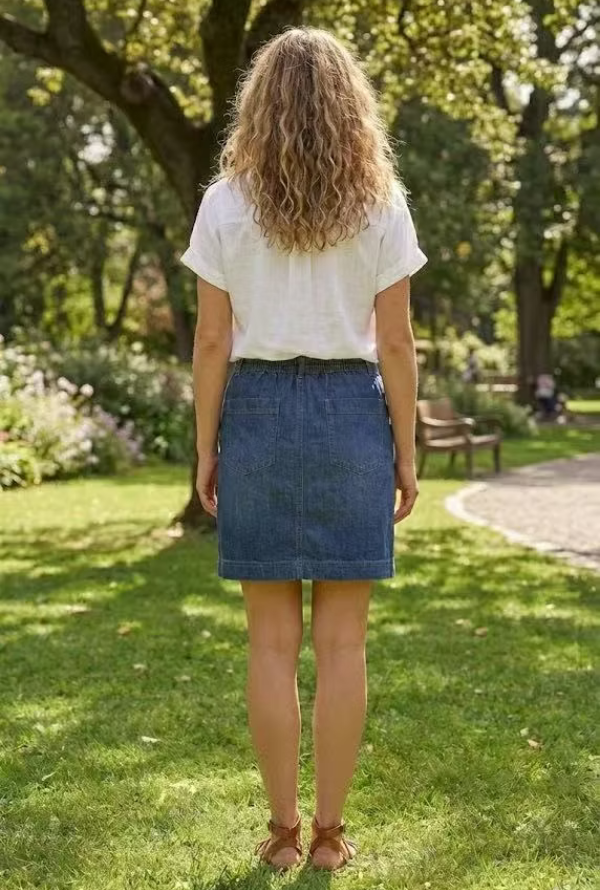 Lori Denim Skirt - Mid Blue Denim