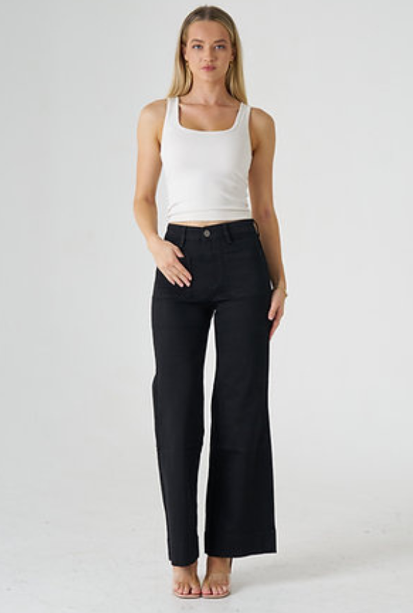 Ruby Wide Leg Jeans - Black