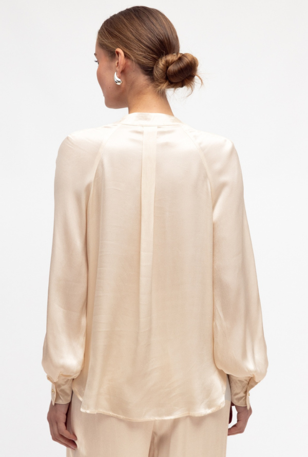 Valari Satin Blouse - Cream