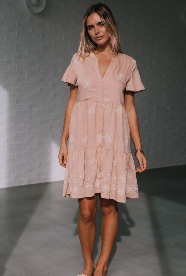 Arla Dress - Pink/Latte