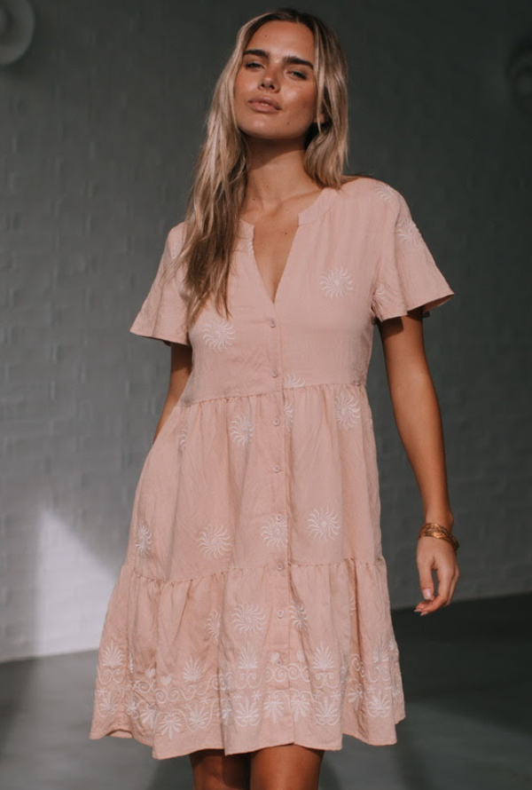 Arla Dress - Pink/Latte