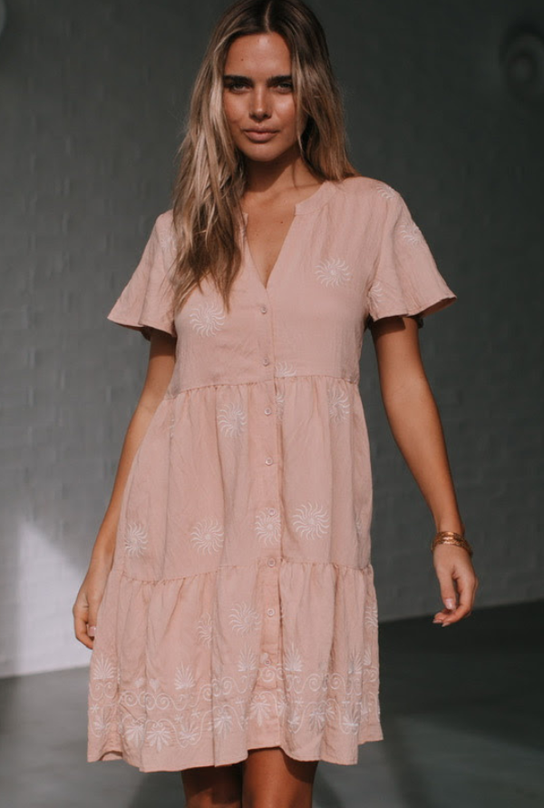 Arla Dress - Pink/Latte