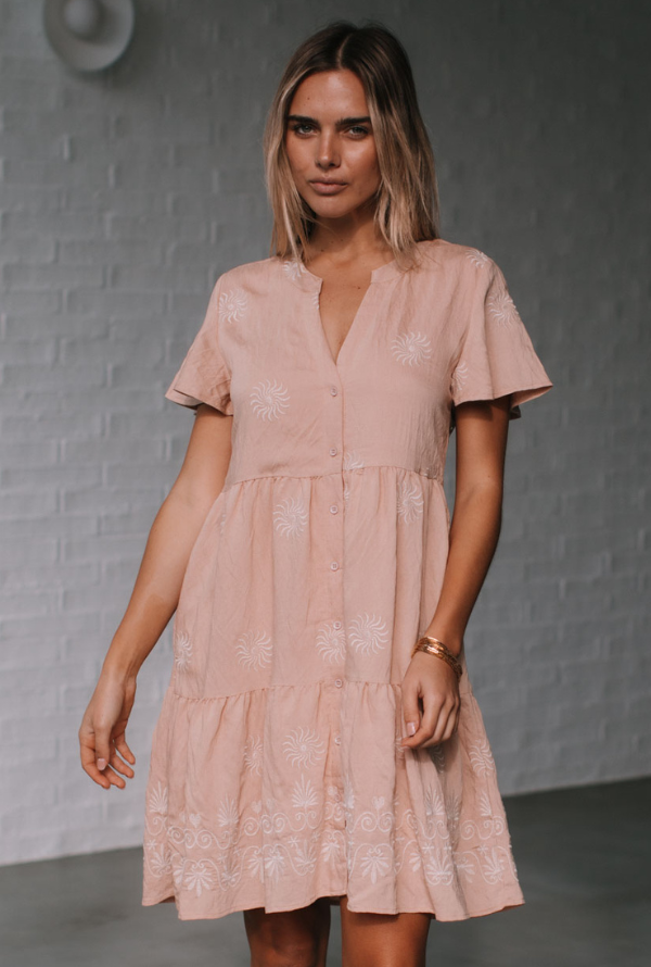 Arla Dress - Pink/Latte