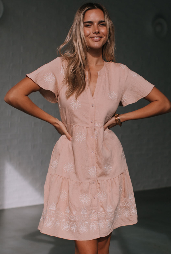 Arla Dress - Pink/Latte