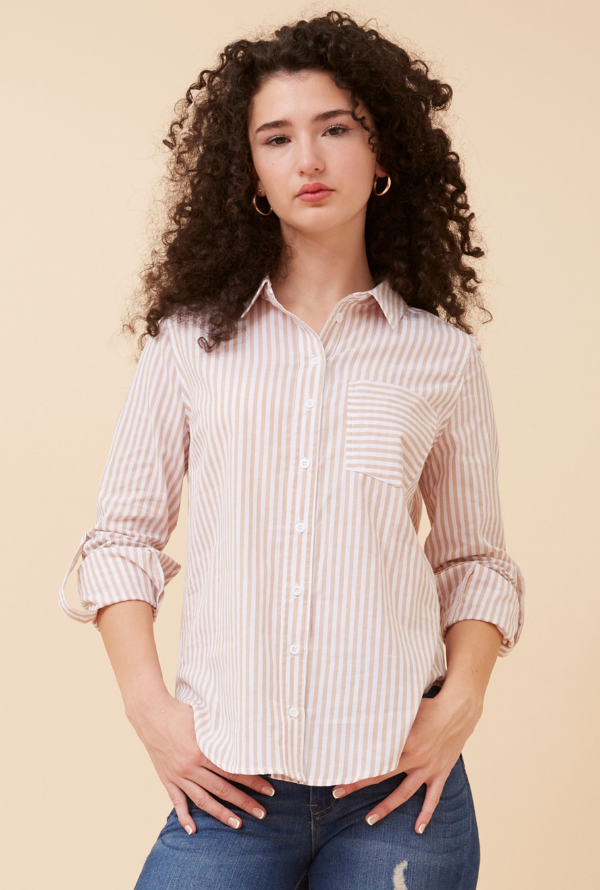 Delta Striped Shirt - Oat