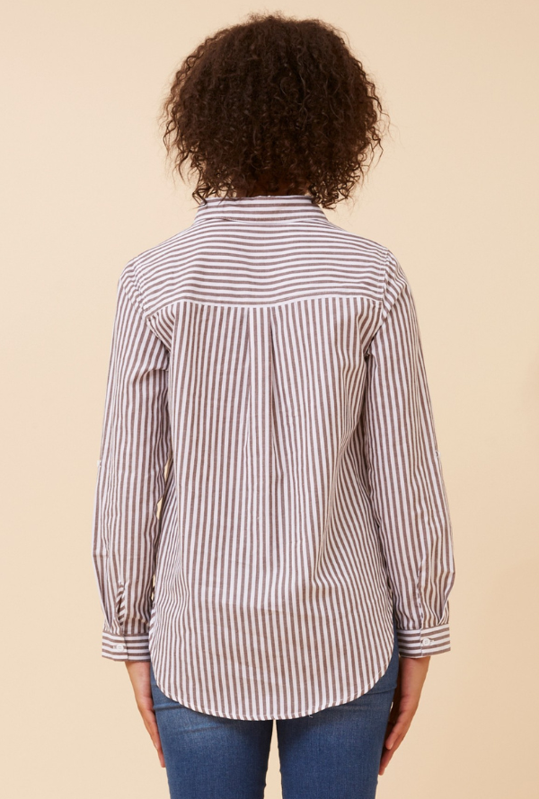 Delta Striped Shirt - Chocolate