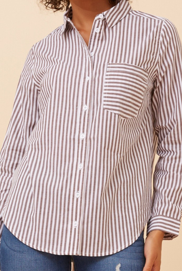 Delta Striped Shirt - Chocolate