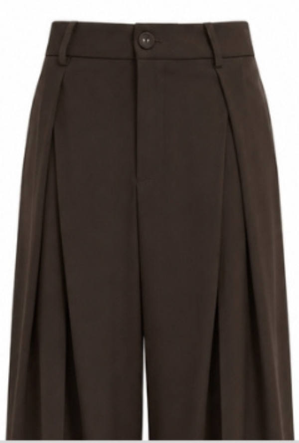 Bella Pleat Pant - Chocolate