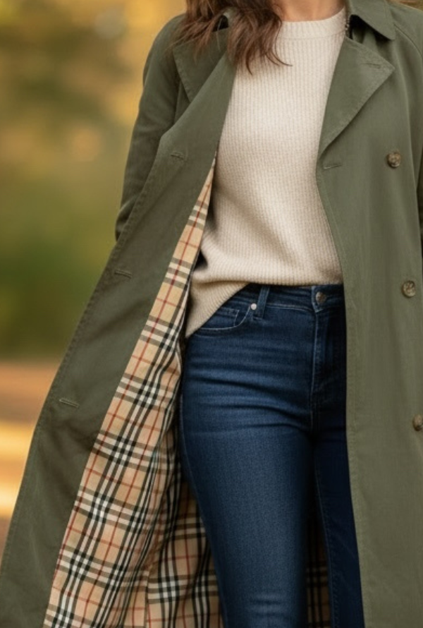 Camden Tencel Trench - Khaki