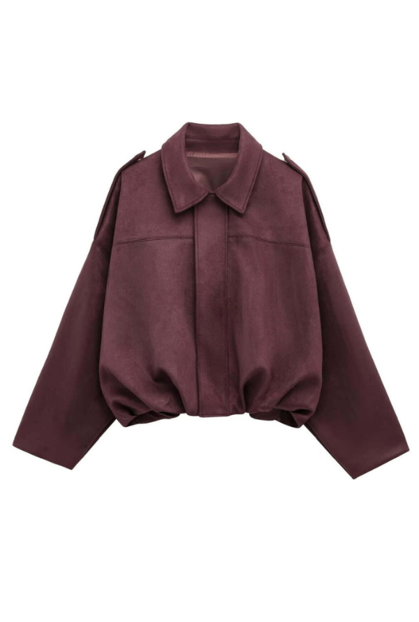 Molly Faux Suede Jacket - Plum