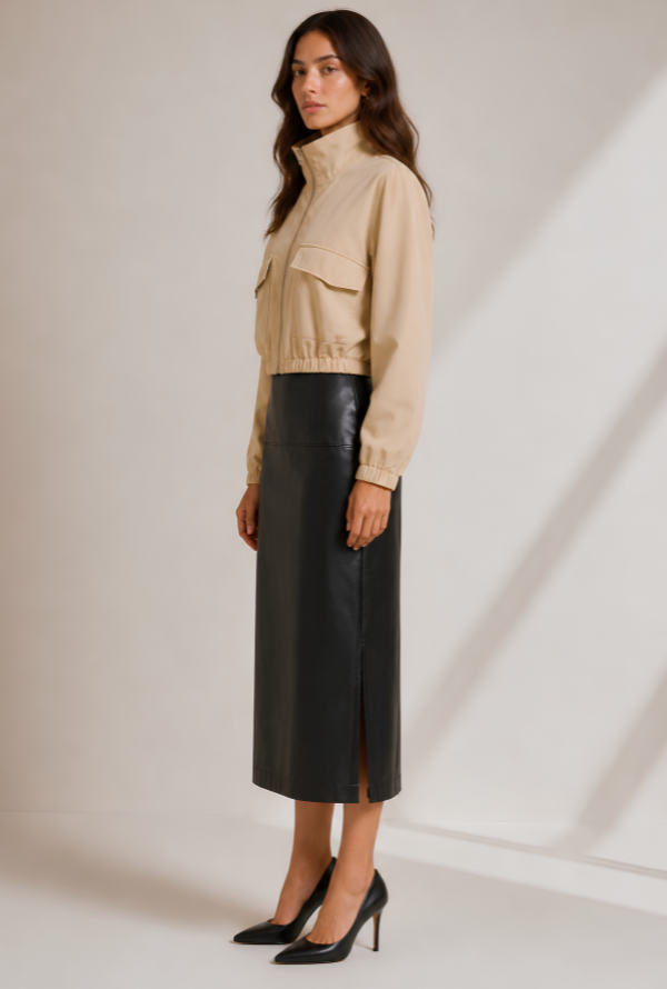 Valentina Faux Leather Skirt - Black