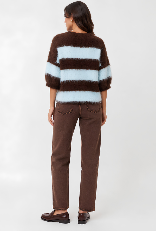 Pia Knit - Powder Blue / Choc