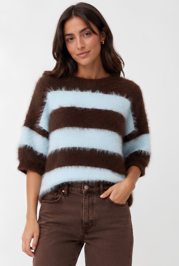 Pia Knit - Powder Blue / Choc