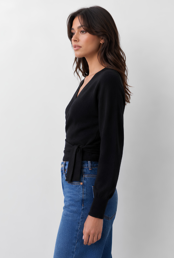 Sailor Wrap Knit - Black