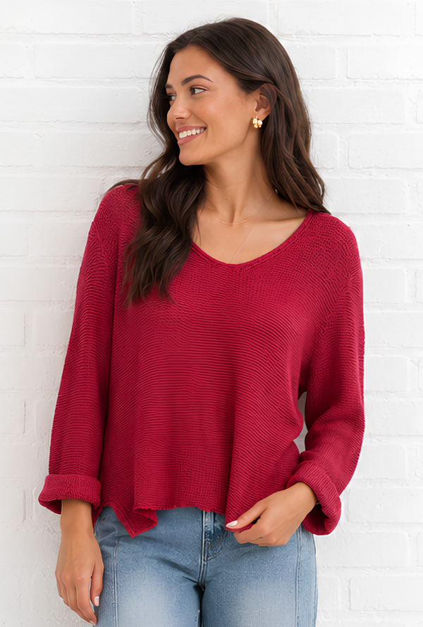 Billie Loop Knit - Raspberry