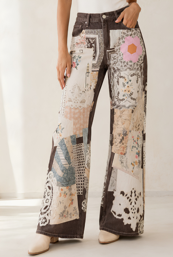 Heirloom Patchwork Jean - Chocolate