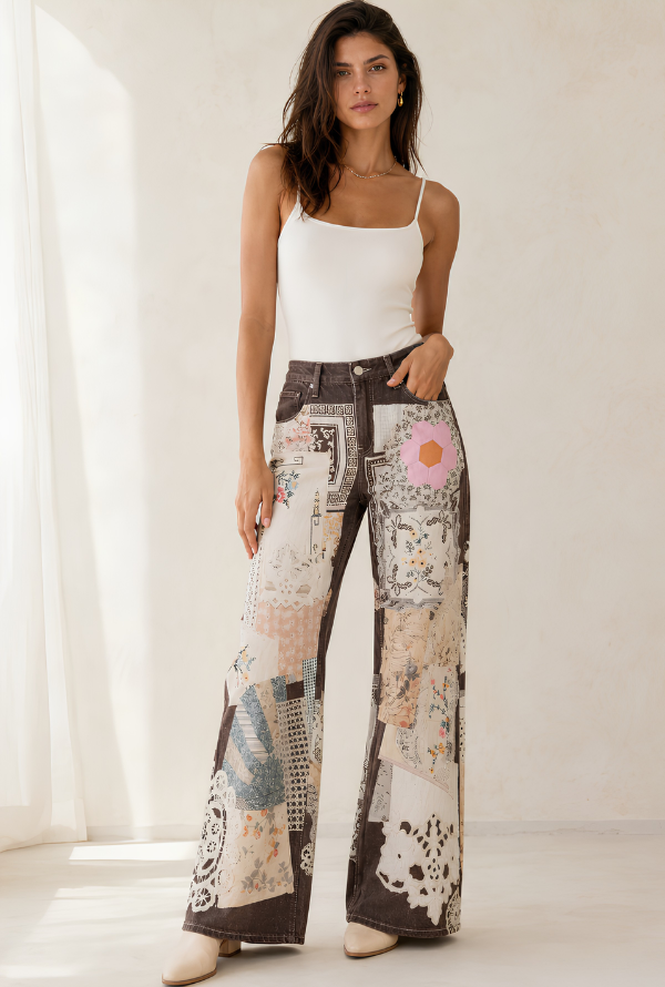 Heirloom Patchwork Jean - Chocolate