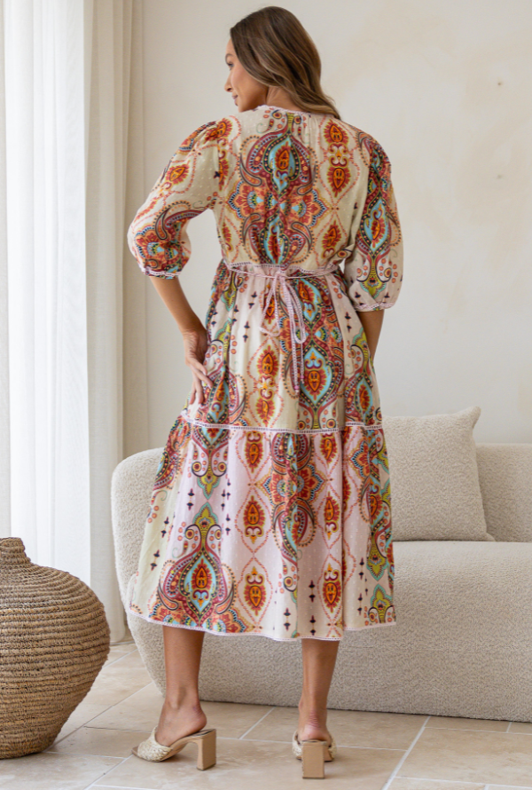 Vintage Paisley Midi - Ombre Blush / Lemon