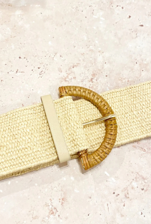Archer Rattan Belt - Beige