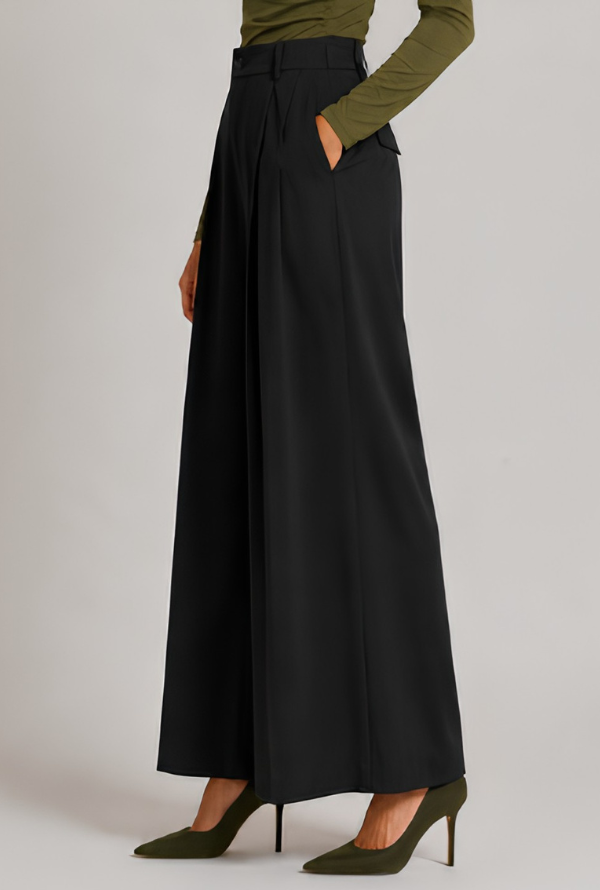 Bella Pleat Pant - Black