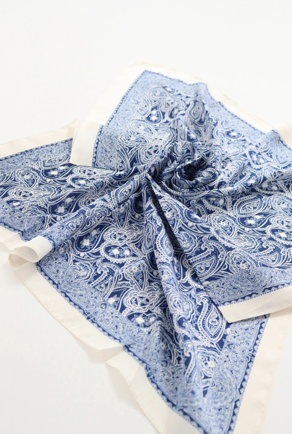 Indie Paisley Bandana Scarf - Blue