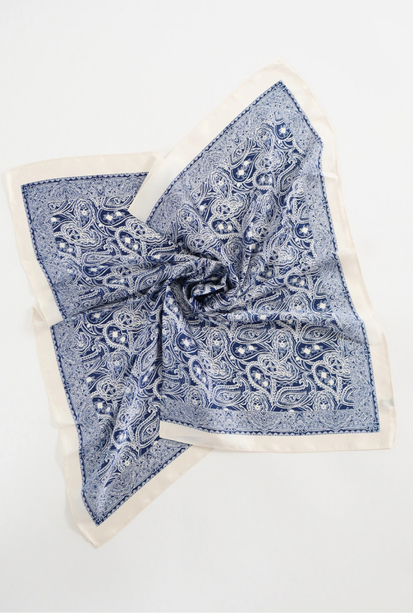 Indie Paisley Bandana Scarf - Blue