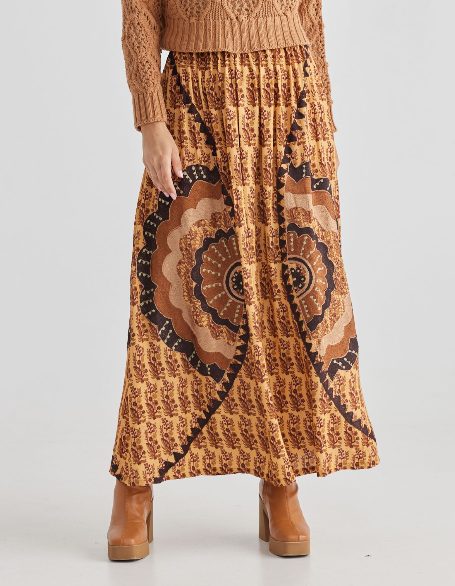 Talisman Sitara Skirt - Golden Floral