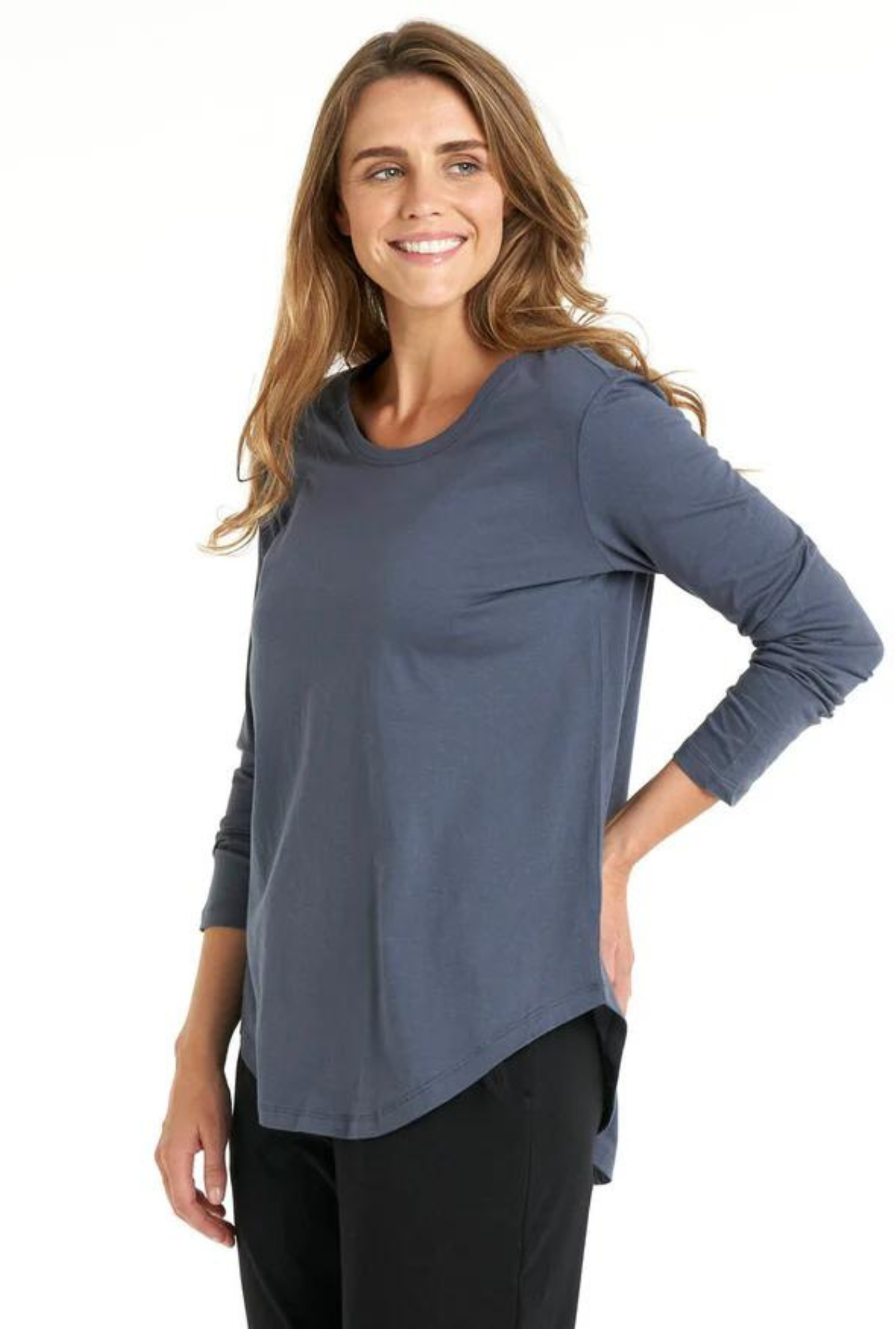 Megan L/S Top - Indi Blue