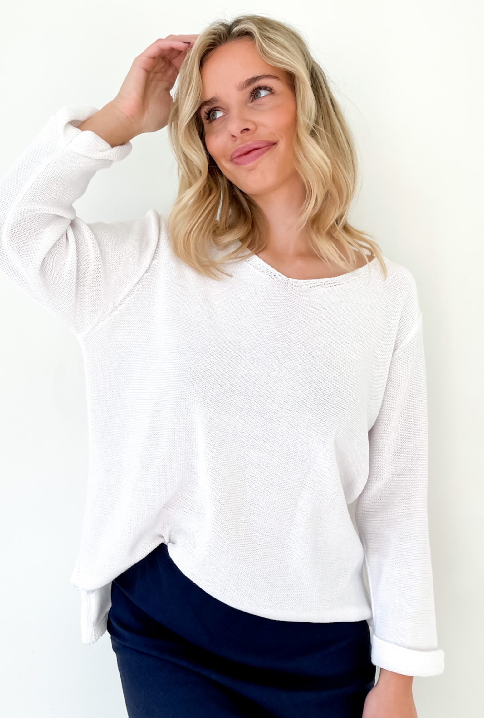 Billie Loop Knit - White