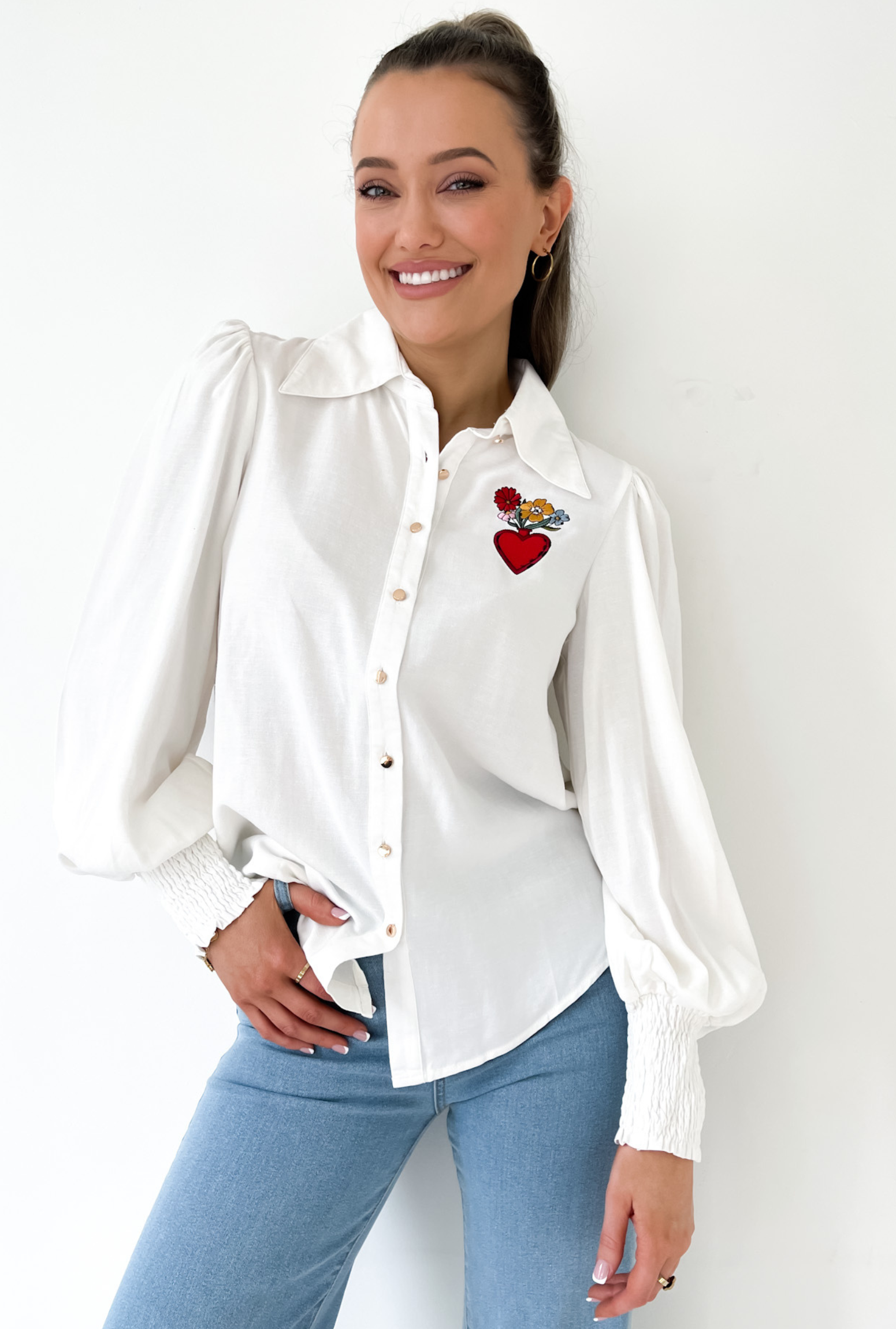 Juliet Embroidery Shirt - White